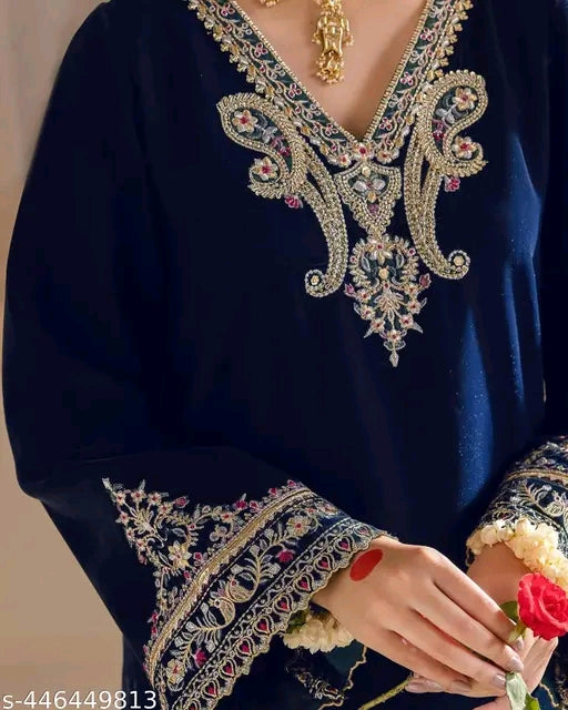 Velvet suits women with dupatta set