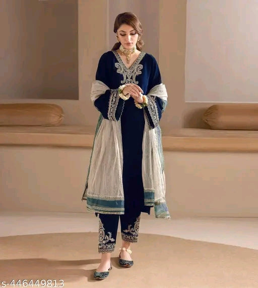 Velvet suits women with dupatta set