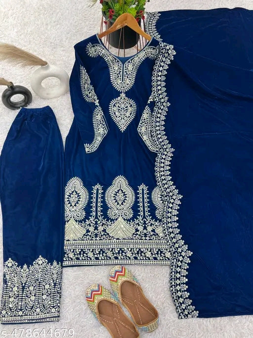 Velvet suits women dupatta set